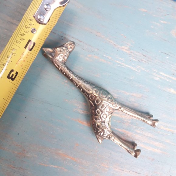 Giraffe Vintage Brass Animal Figurine Mid Century Modern Gold Metal - Picture 6 of 14